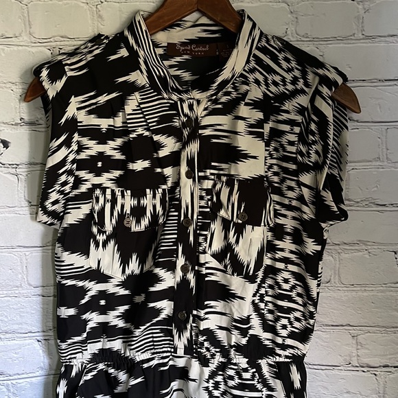 Speed Control Black & White Aztec Print Mini Dress Size S - Picture 2 of 5